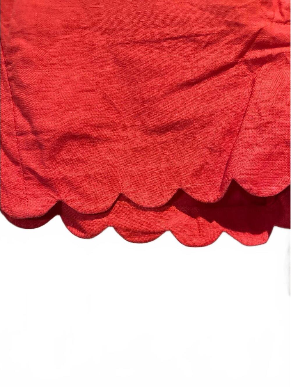 J. Crew Coral Scalloped Shorts Size 8 - Picture 2 of 4